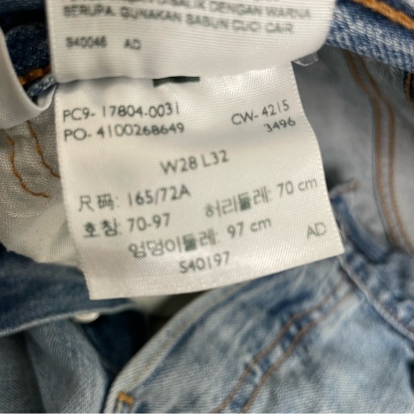 LEVI’S 501 Button Fly Denim Blue Jeans Destroyed Distressed Patch 33” W x 27” L - Picture 16 of 16